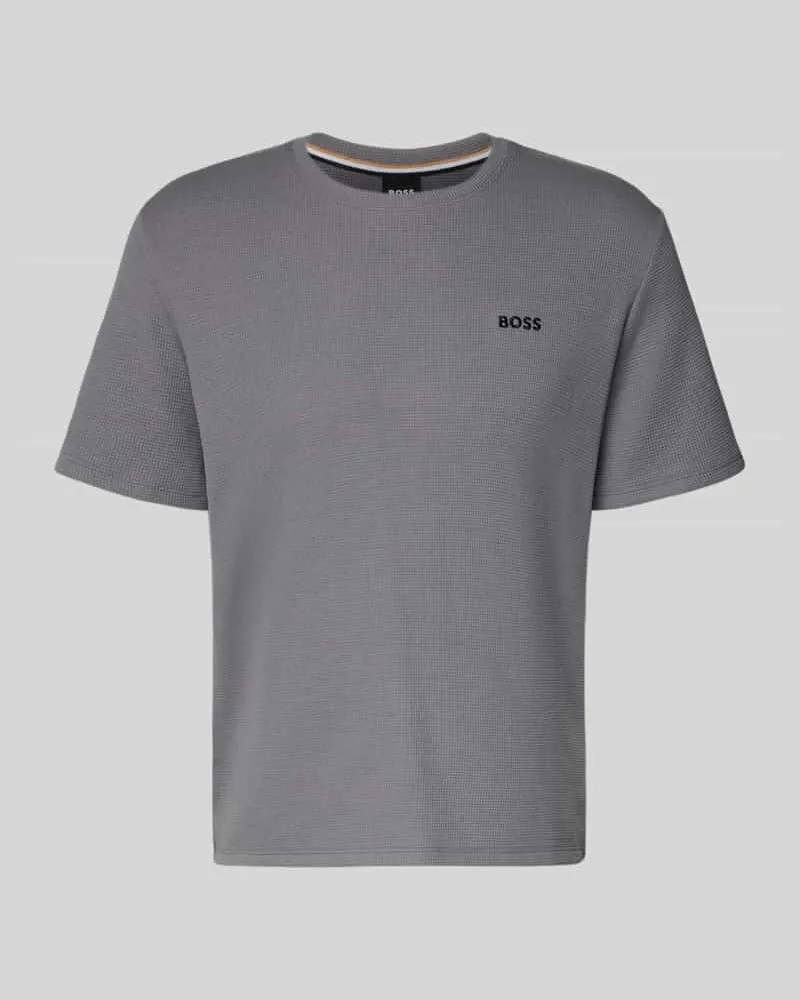 HUGO BOSS Regular Fit T-Shirt aus Baumwoll-Mix Dunkelgrau
