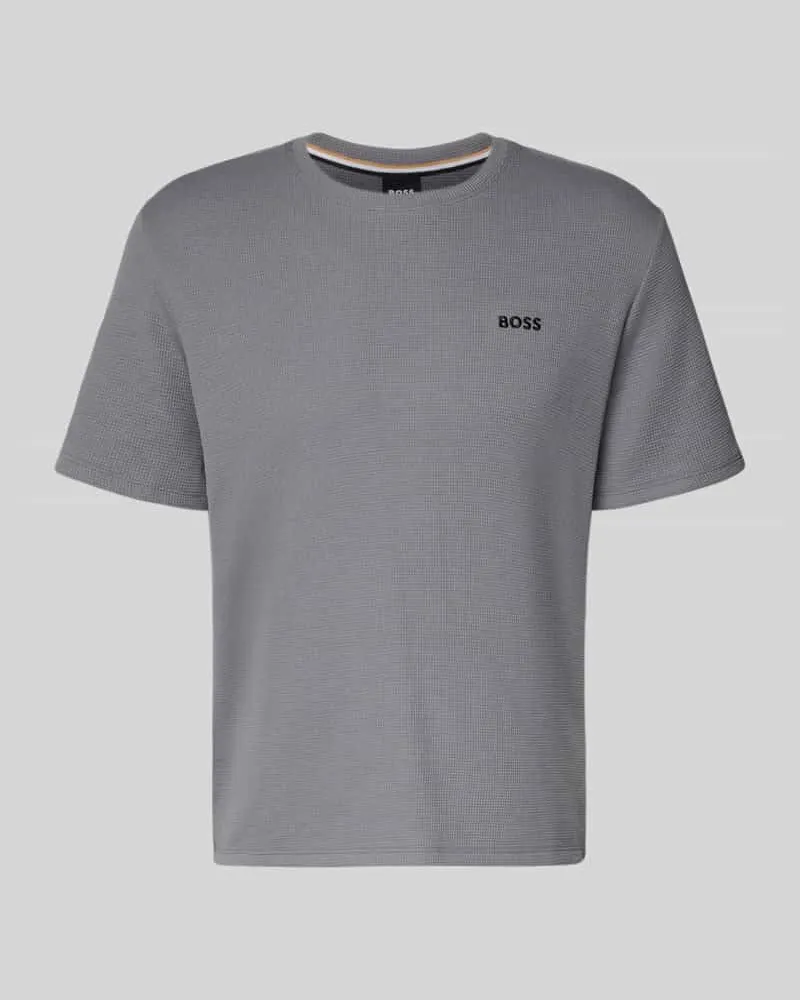 HUGO BOSS Regular Fit T-Shirt aus Baumwoll-Mix Dunkelgrau