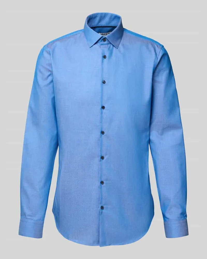 JAKE*S Slim Fit Business-Hemd mit Knopfleiste 