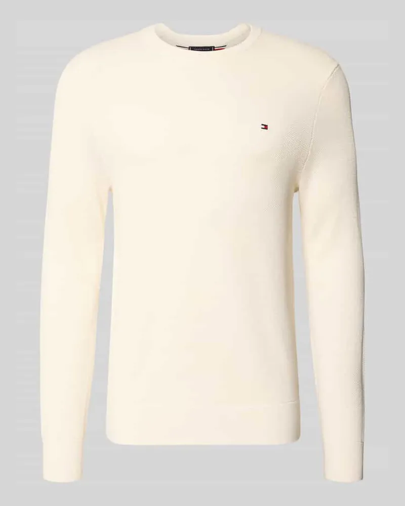 Tommy Hilfiger Regular Fit Pullover aus reiner Baumwolle Ecru