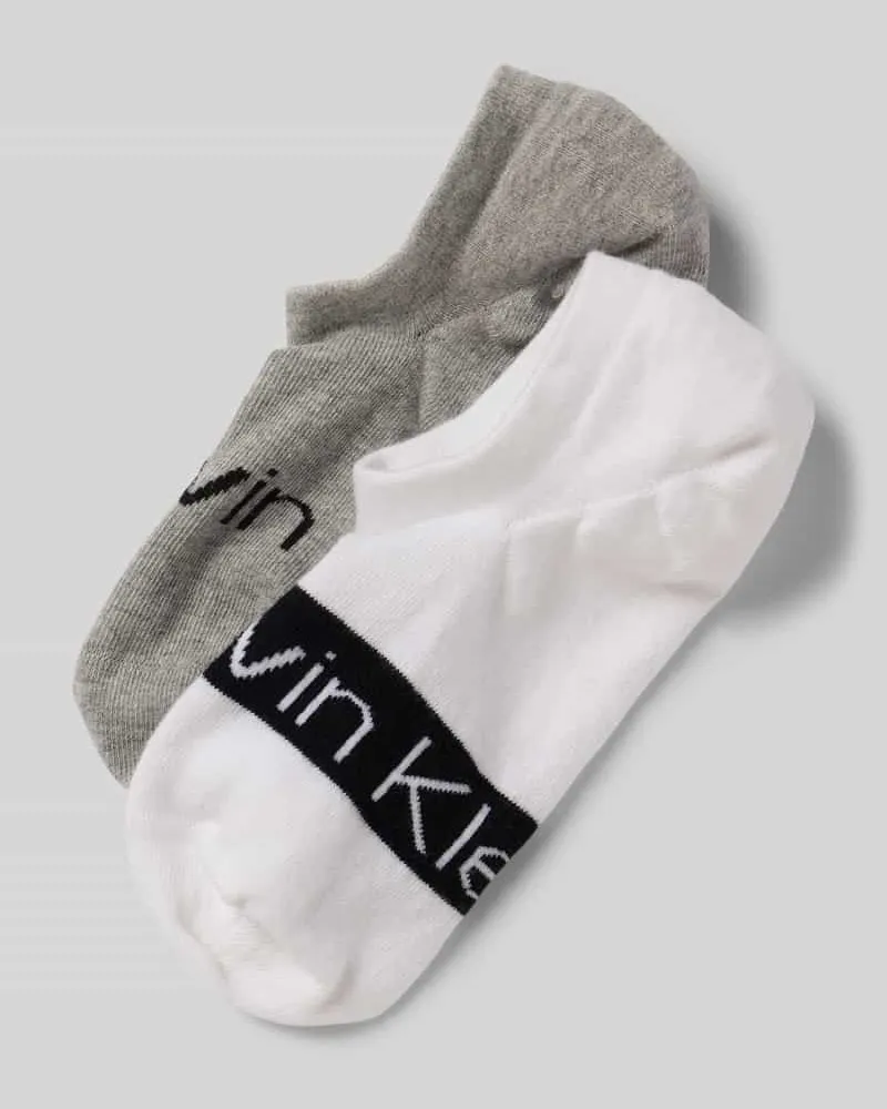 Calvin Klein Socken mit Label-Print im 2er-Pack Weiss