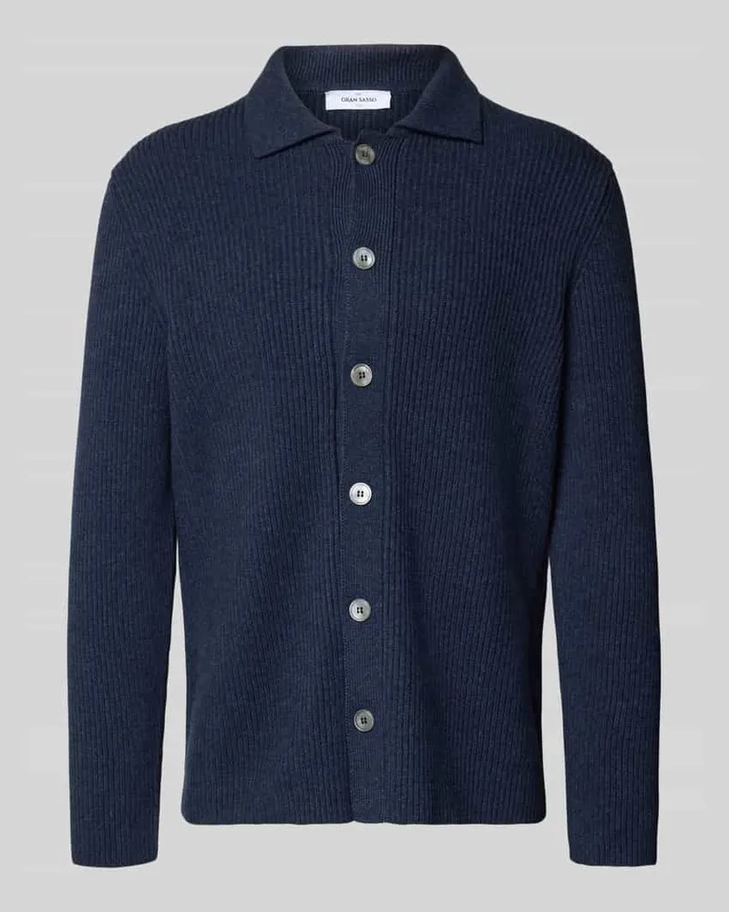 Gran Sasso Strickjacke aus Schurwoll-Mix mit Kaschmir-Anteil Marine