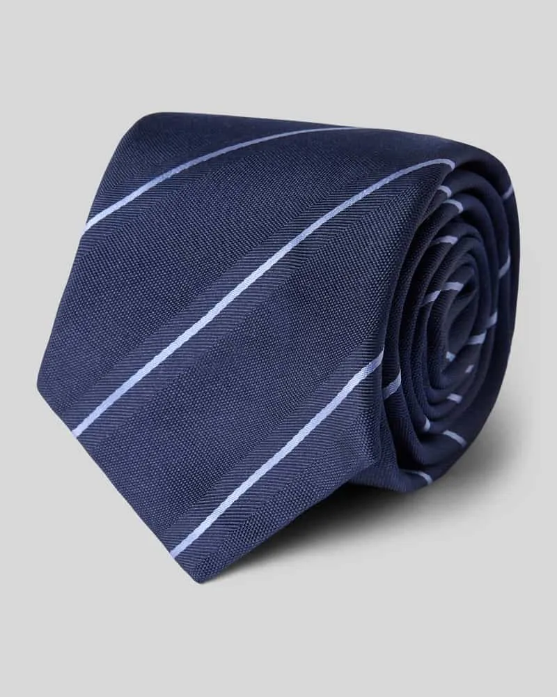 Gierre Milano Seidenkrawatte aus reiner Seide mit Logo-Patch (7,5cm Marine