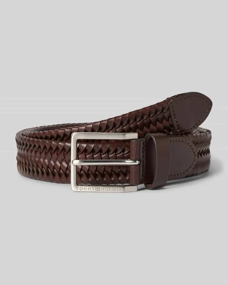 Tommy Hilfiger Gürtel in Flechtoptik aus echtem Leder Modell 'OLIVER WOVEN 3.0 Dunkelbraun