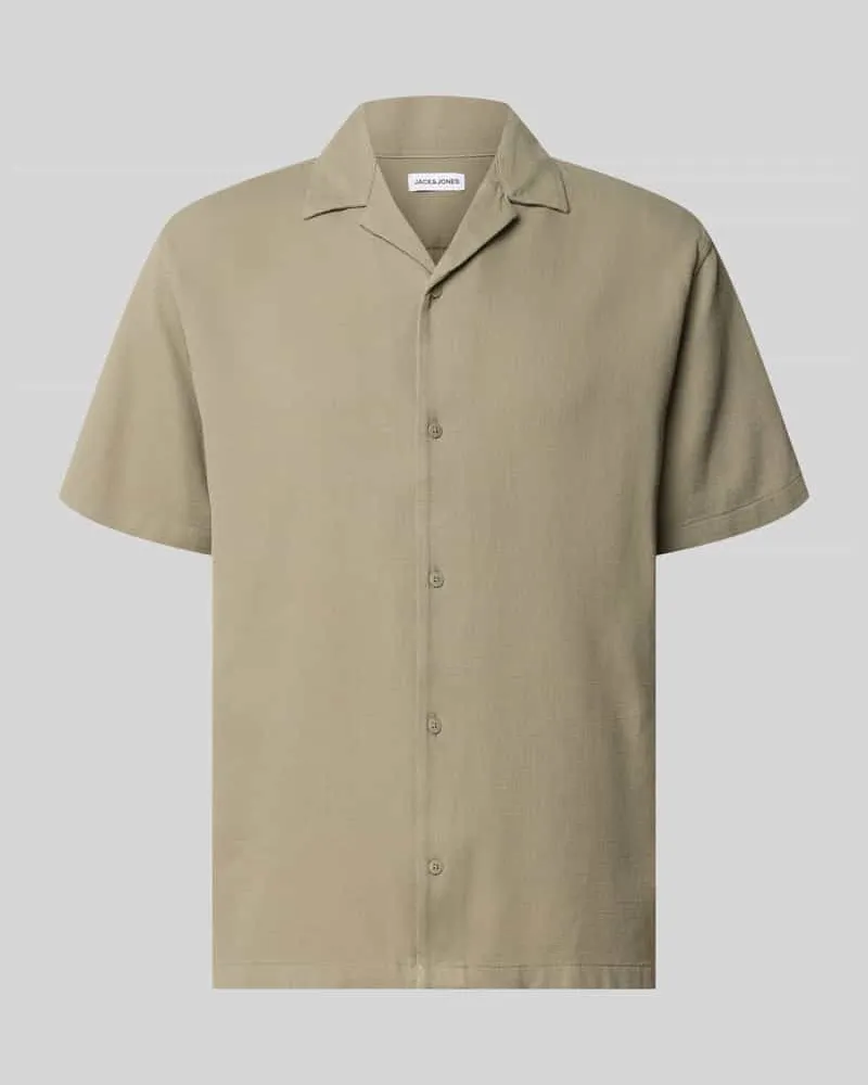 Jack & Jones Regular Fit Freizeithemd mit Strukturmuster Modell 'Global Oliv