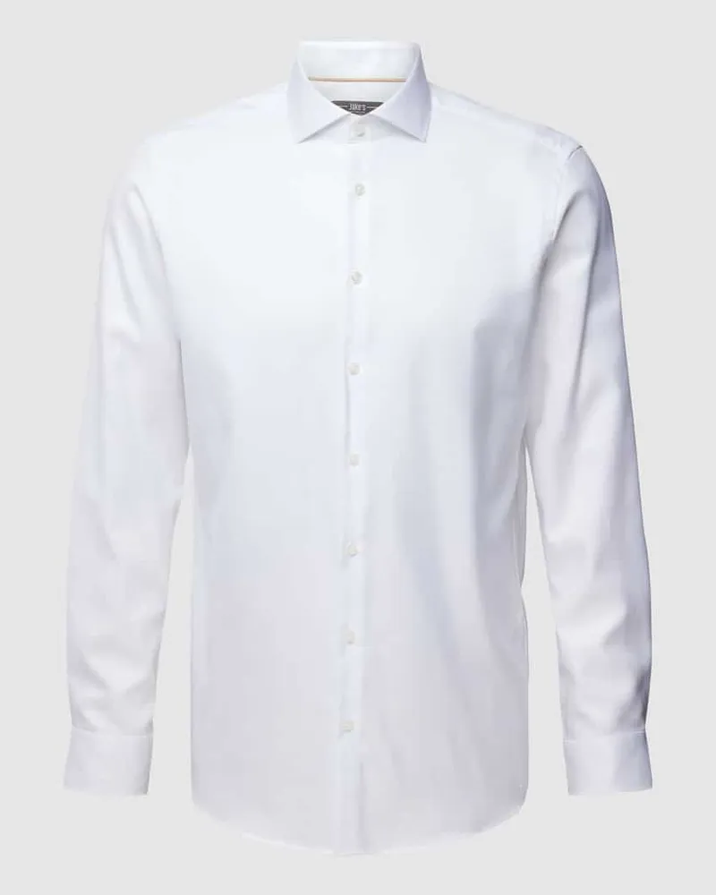 JAKE*S Regular Fit Business-Hemd mit Haifischkragen Weiss