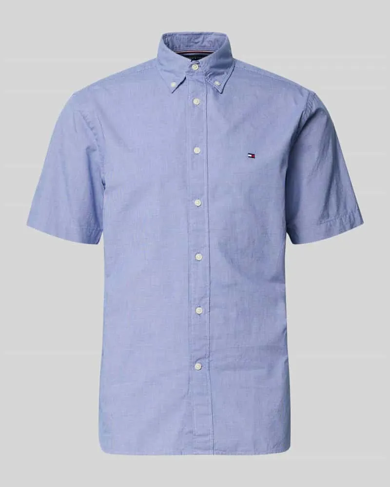Tommy Hilfiger Regular Fit Freizeithemd aus reiner Baumwolle Blau