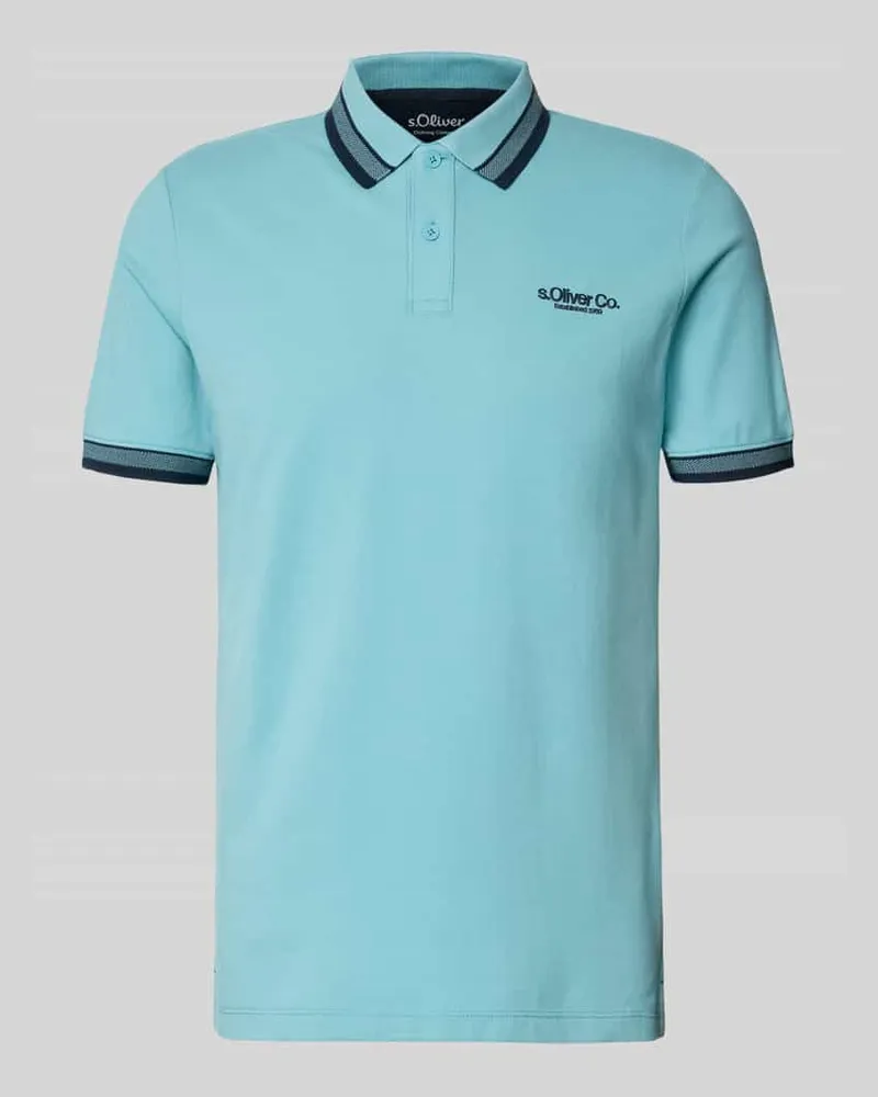 S.Oliver Regular Fit Poloshirt aus Baumwoll-Mix Tuerkis