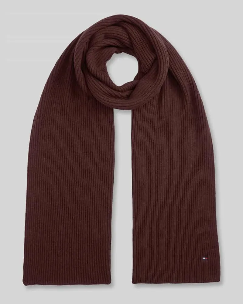 Tommy Hilfiger Schal mit Logo-Detail aus Pima Baumwolle Bordeaux