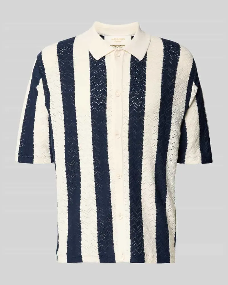 Jack & Jones Regular Fit Poloshirt mit Knopfleiste Modell 'TYLER Marine