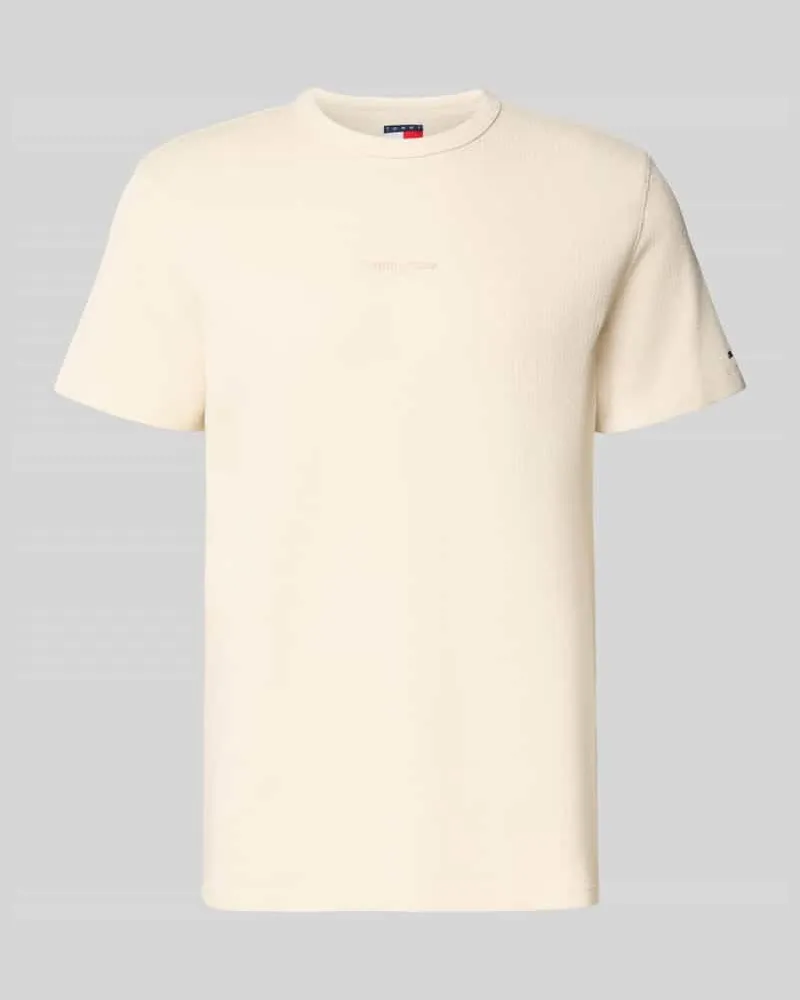 Tommy Hilfiger Slim Fit Strickpullover mit Strukturmuster Sand