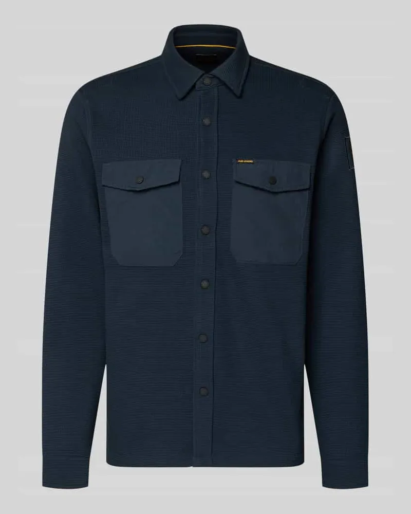 PME Legend Regular Fit Hemdjacke mit Brusttaschen Marine