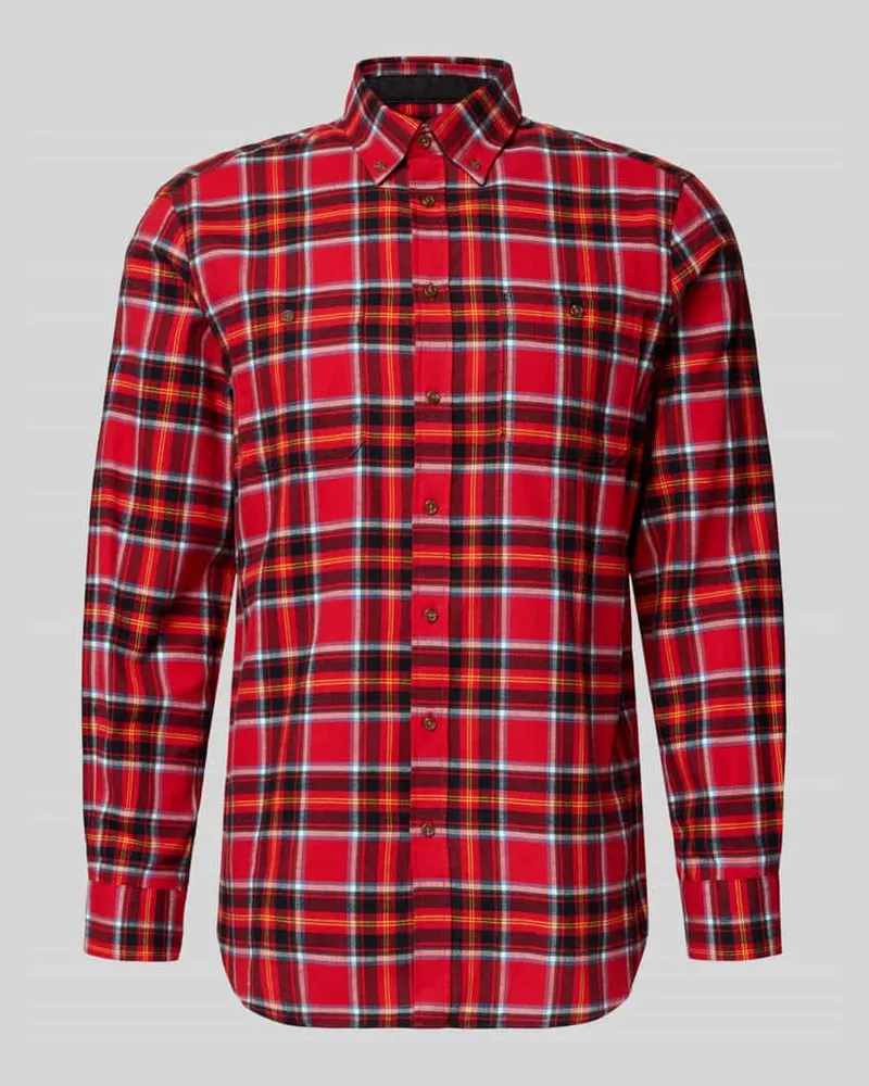 Christian Berg Regular Fit Freizeithemd mit Button-Down-Kragen 