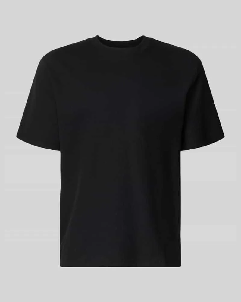 Jack & Jones T-Shirt mit Stehkragen Modell 'AUSTIN Black