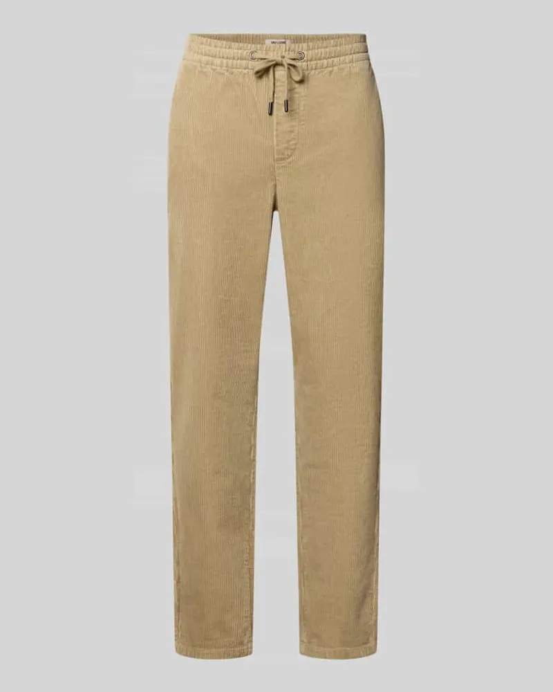 Only & Sons Schmale Hose mit Cordstruktur Hellbraun