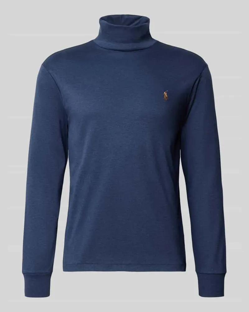Ralph Lauren Regular Fit Rollkragenpullover aus reiner Baumwolle Dunkelblau