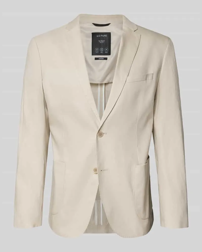 S.Oliver Regular Fit Anzugsakko aus Leinen-Mix Beige