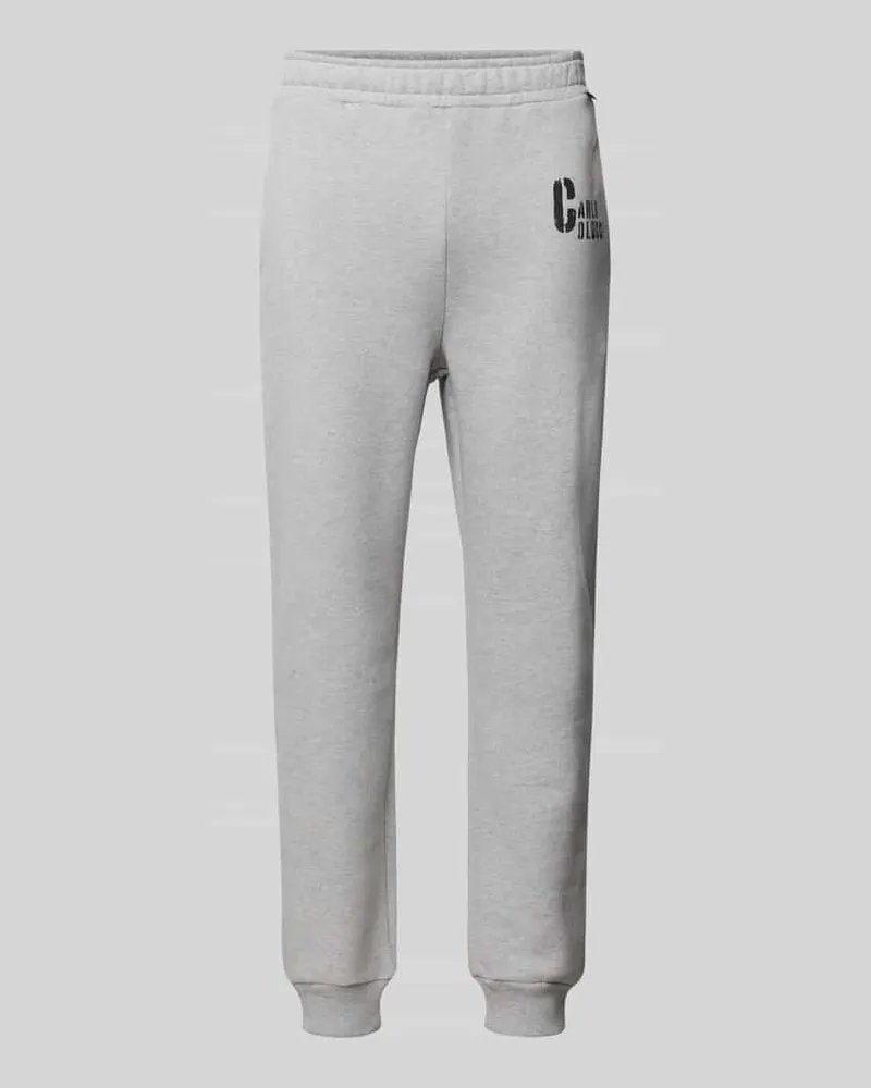 Carlo Colucci Sweatpants mit elastischem Bund Hellgrau