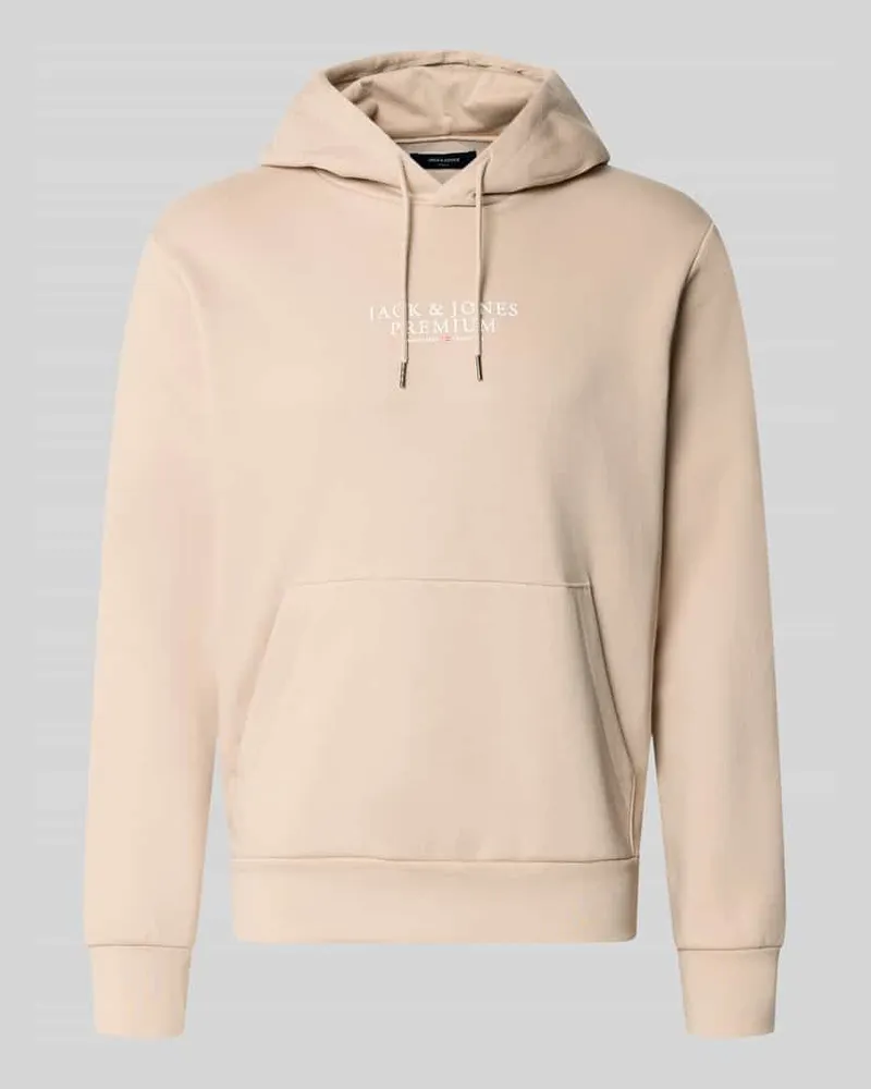 Jack & Jones Hoodie mit Label-Print Modell 'JPRBLUARCHIE Offwhite