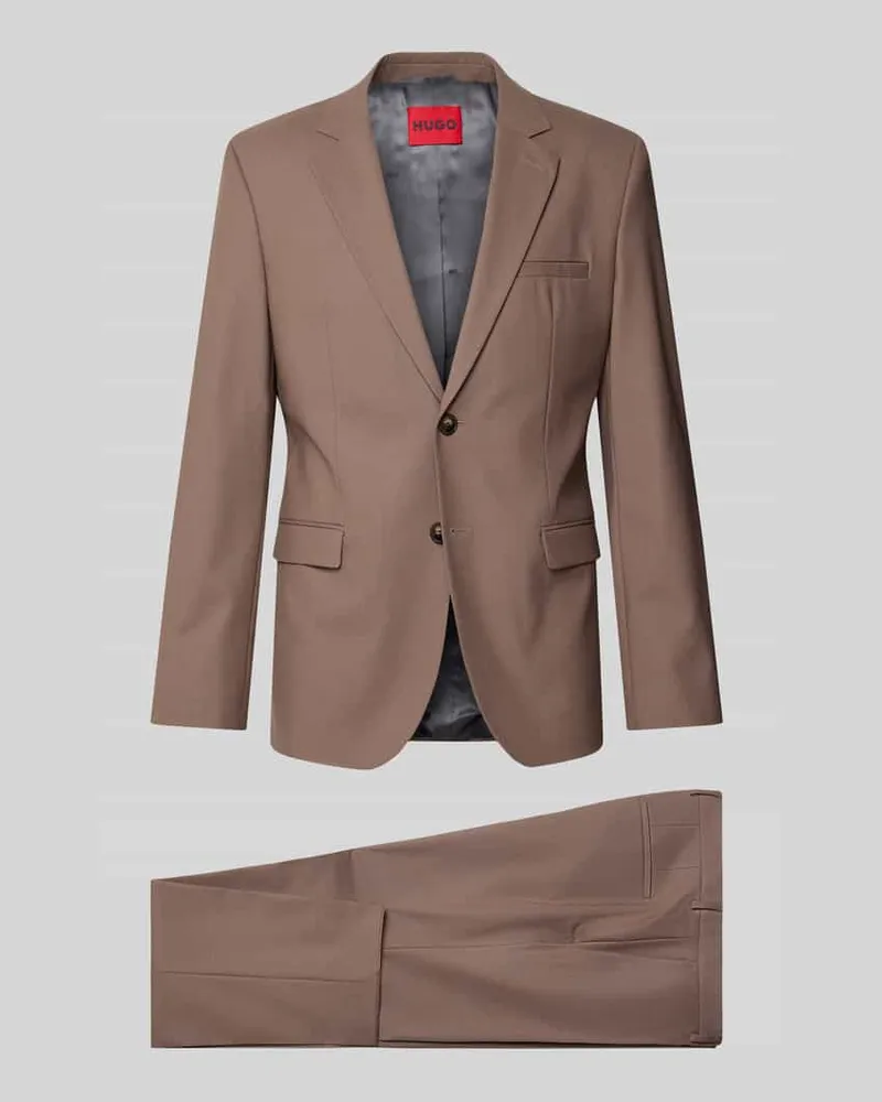 HUGO BOSS Super Slim Fit Anzug aus Woll-Mix Modell 'Hesten Hellrot