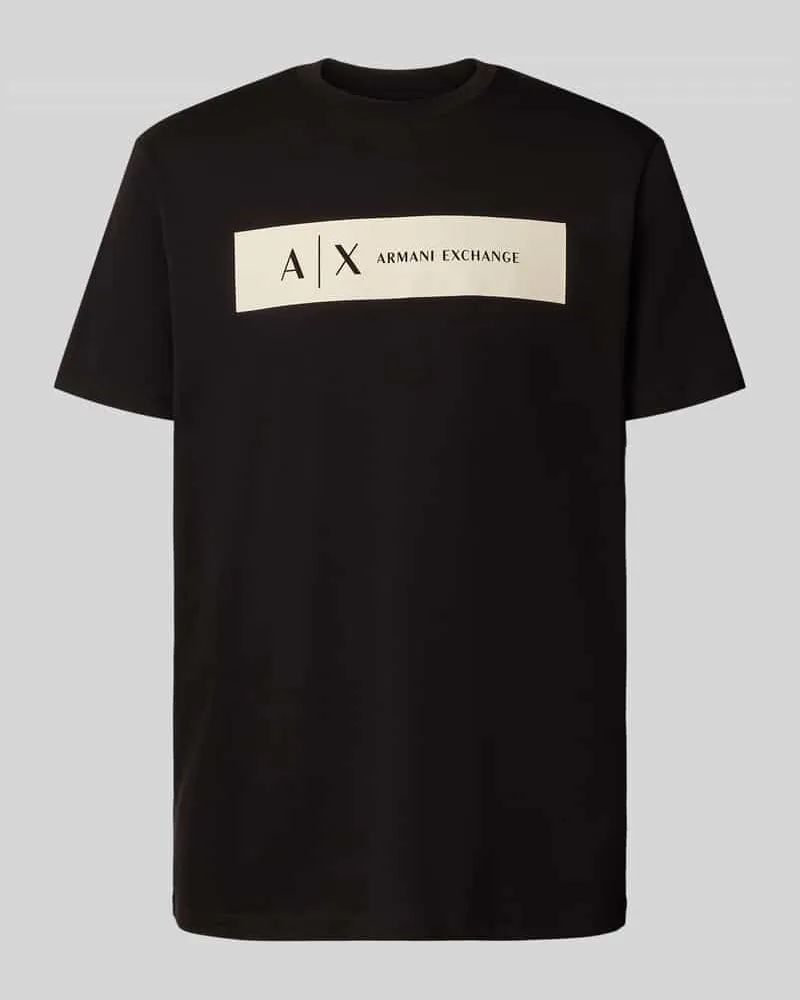 Armani Exchange Regular Fit T-Shirt aus reiner Baumwolle mit Logo-Print 