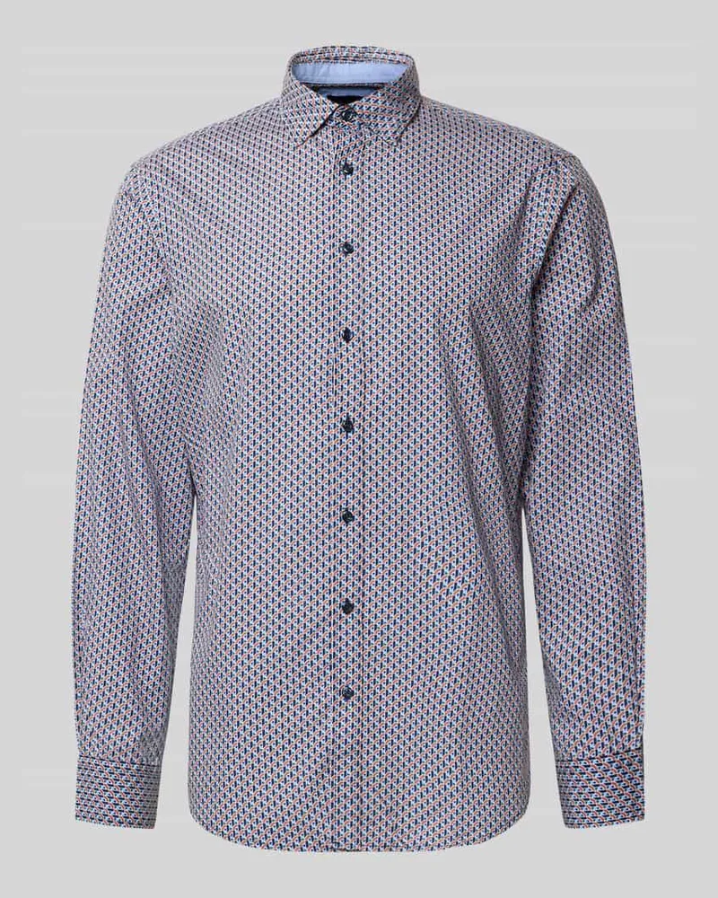 Christian Berg Freizeithemd mit Knopfleiste Dunkelorange