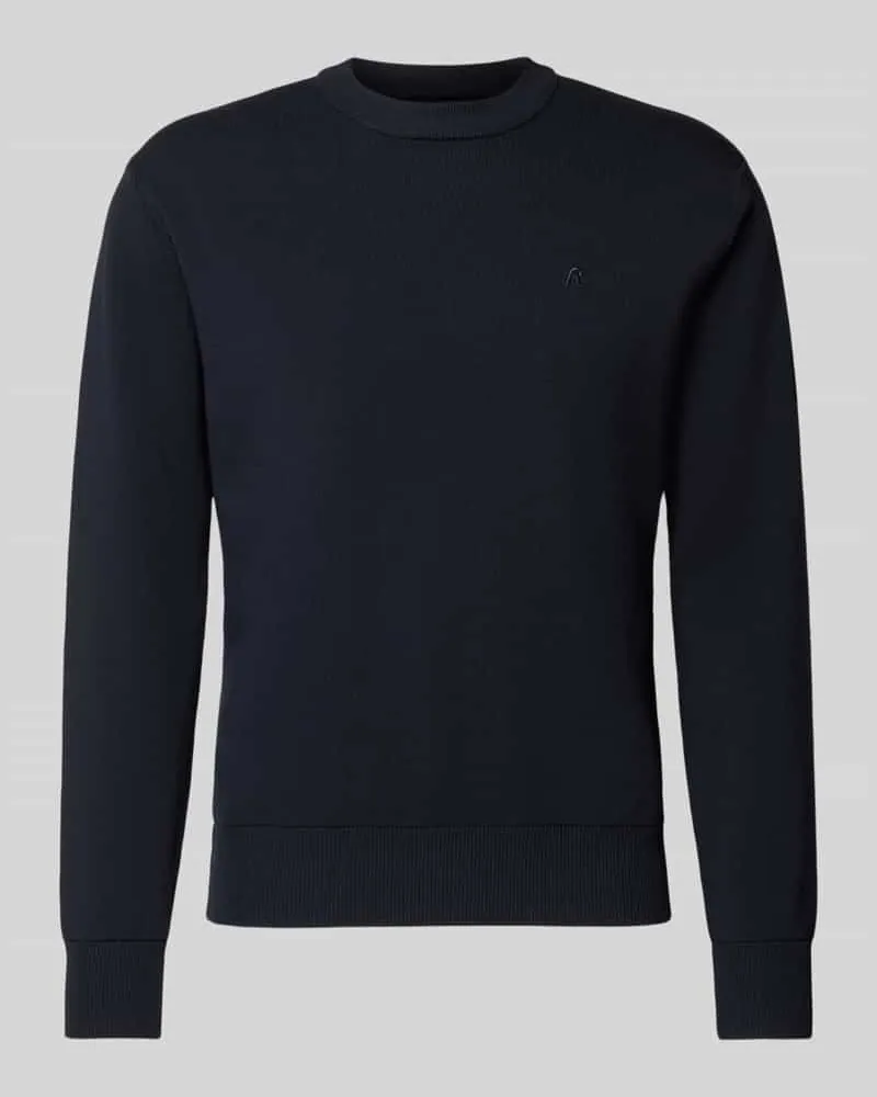 Replay Strickpullover mit Label-Stitching Marine