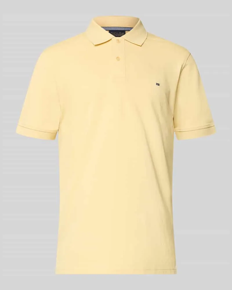 Christian Berg Regular Fit Poloshirt mit Stitching Hellgelb