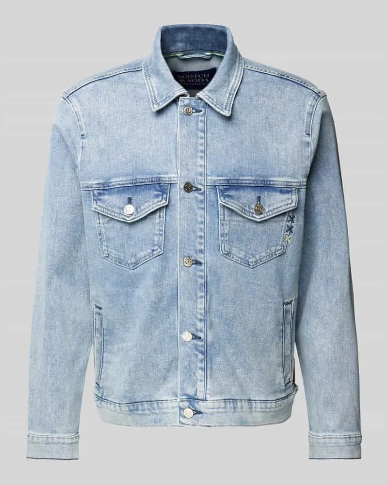 Scotch&Soda Jeansjacke mit Leistentaschen Hellblau