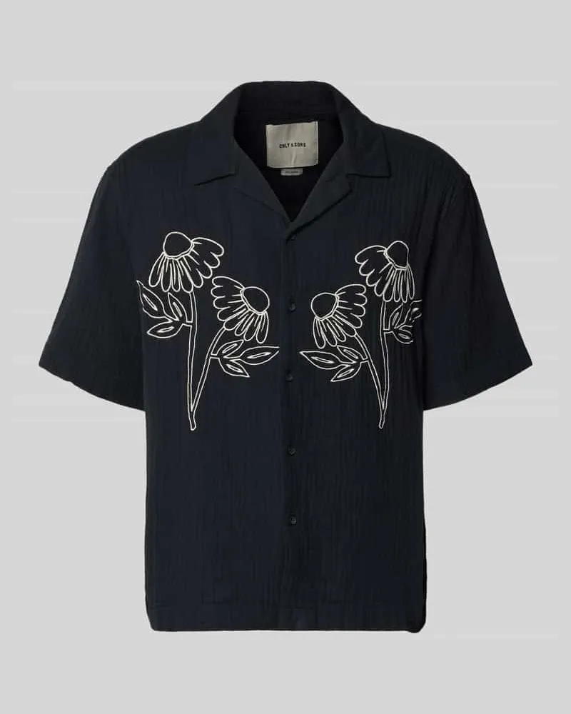 Only & Sons Relaxed Fit Freizeithemd aus reiner Baumwolle Modell 'JACKSON Black