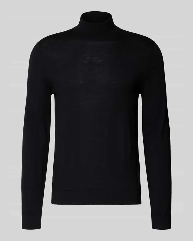 Selected Homme Rollkragenpullover aus Merinowolle Modell 'TRAY Black