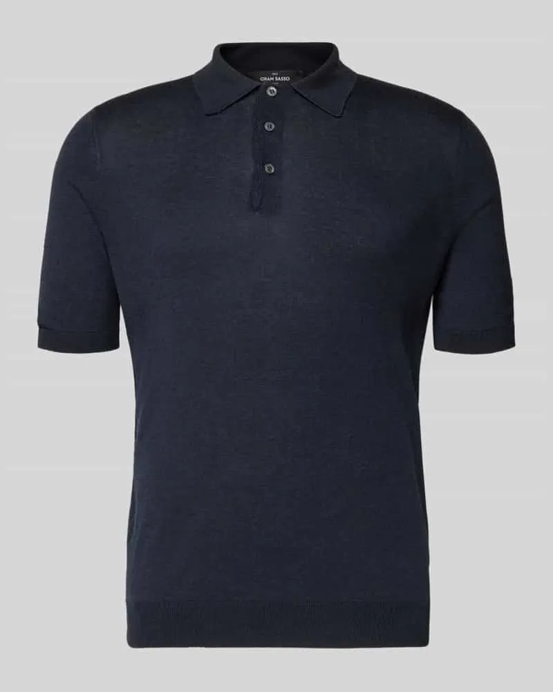 Gran Sasso Slim Fit Poloshirt aus reiner Seide Marine