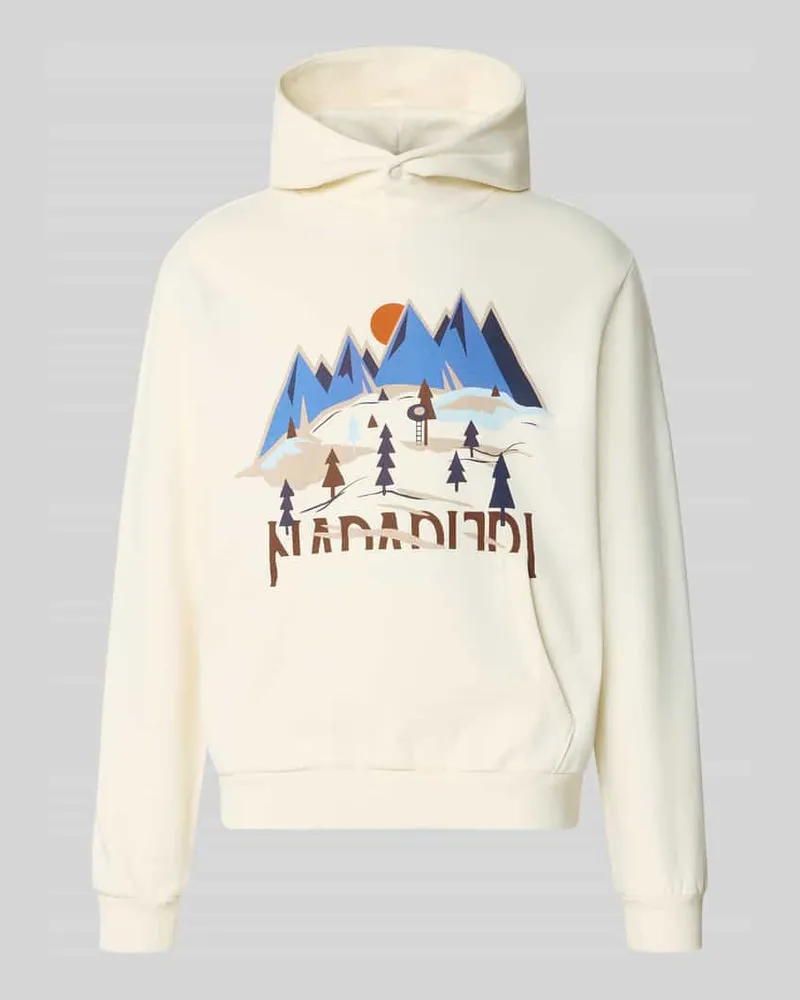 Napapijri Hoodie mit Label-Print Weiss