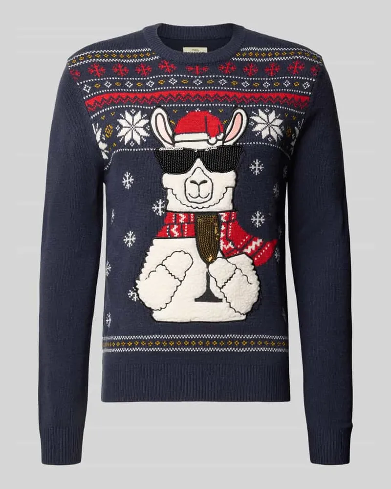 MONTEGO Strickpullover im Allover-Look Marine