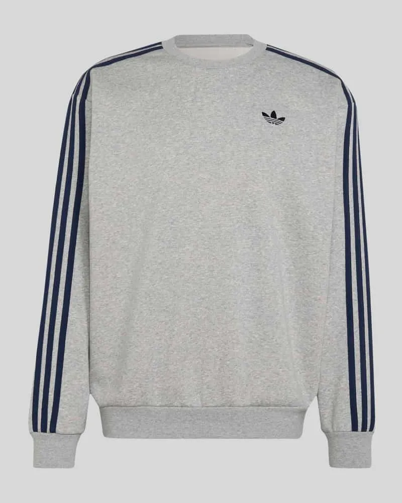 adidas Relaxed Fit Sweatshirt aus Baumwoll-Mix Mittelgrau