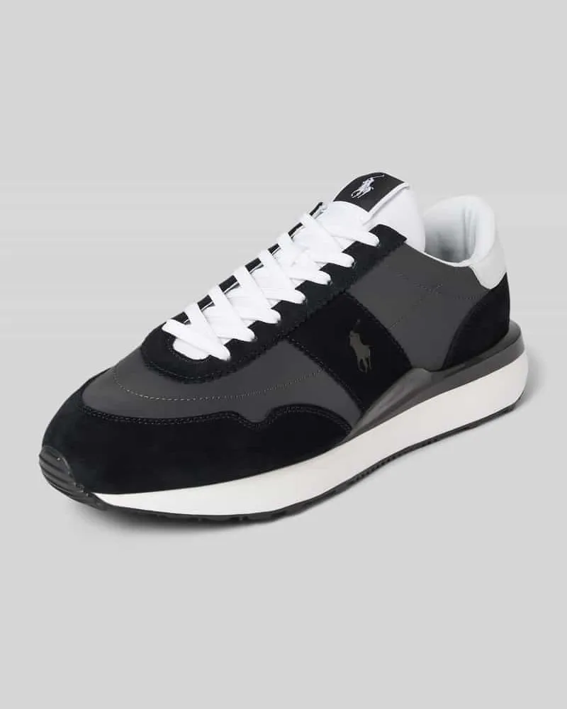 Ralph Lauren Sneaker aus Leder-Mix Modell 'TRAIN Black
