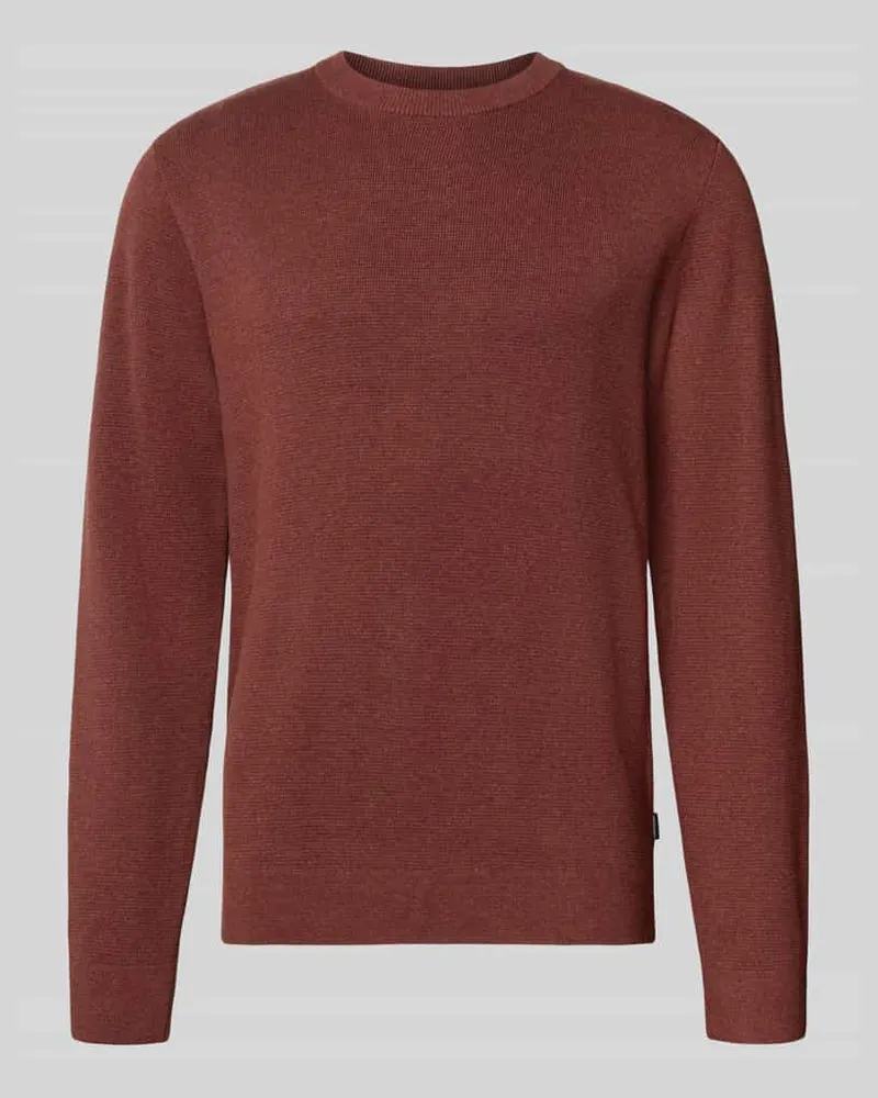 Jack & Jones Strickpullover mit gerippten Abschlüssen Modell 'BLAMILANO Rostrot