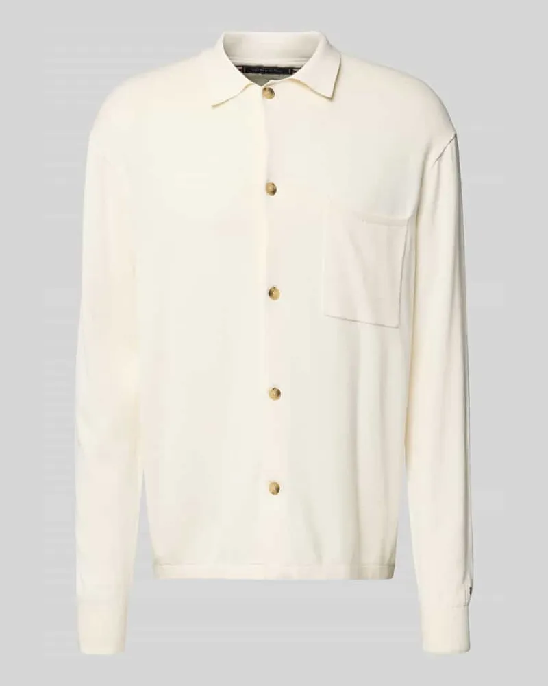 Tommy Hilfiger Regular Fit Strickjacke aus reiner Baumwolle Offwhite