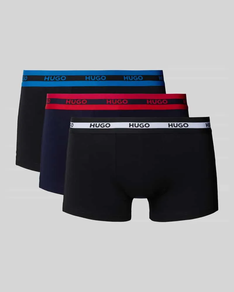 HUGO BOSS Regular Fit Boxershorts aus Baumwoll-Mix im 3er-Pack Black