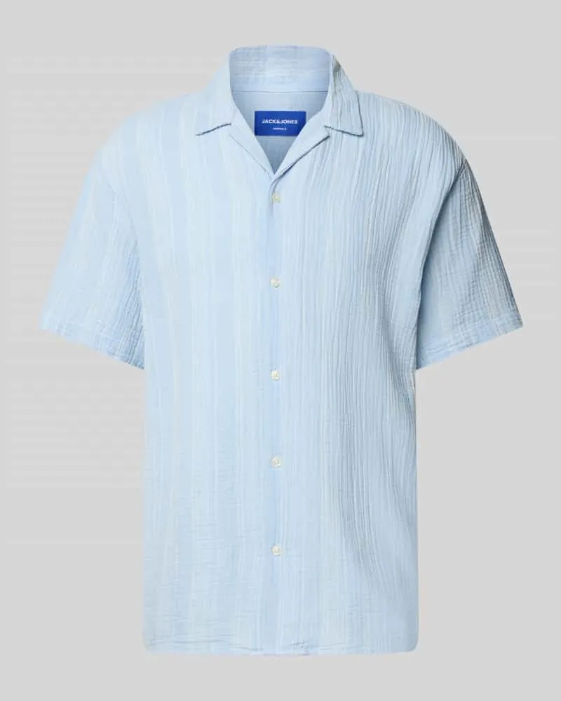 Jack & Jones Relaxed Fit Freizeithemd mit Umlegekragen Hellblau