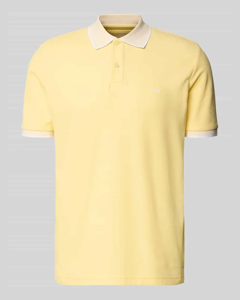 Fynch-Hatton Modern Fit Poloshirt mit Stitching Gelb