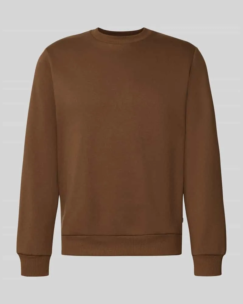 Jack & Jones Regular Fit Sweatshirt mit Baumwoll-Anteil Modell 'Bradley Mittelbraun