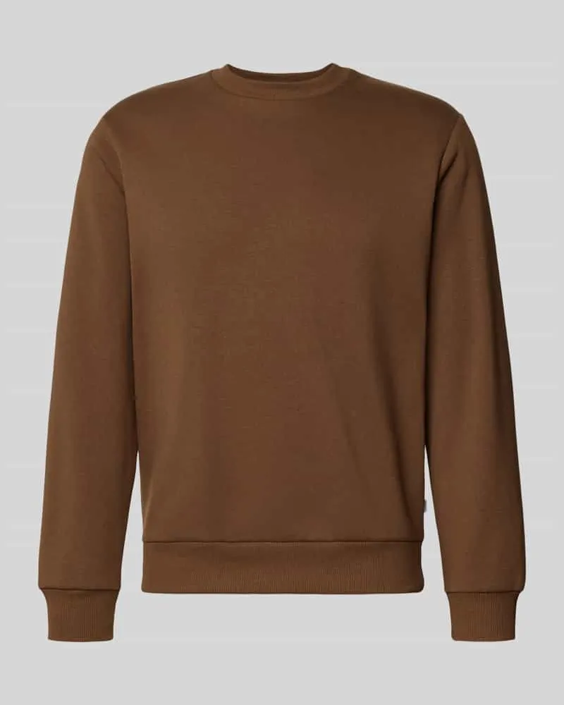 Jack & Jones Regular Fit Sweatshirt mit Baumwoll-Anteil Modell 'Bradley Mittelbraun