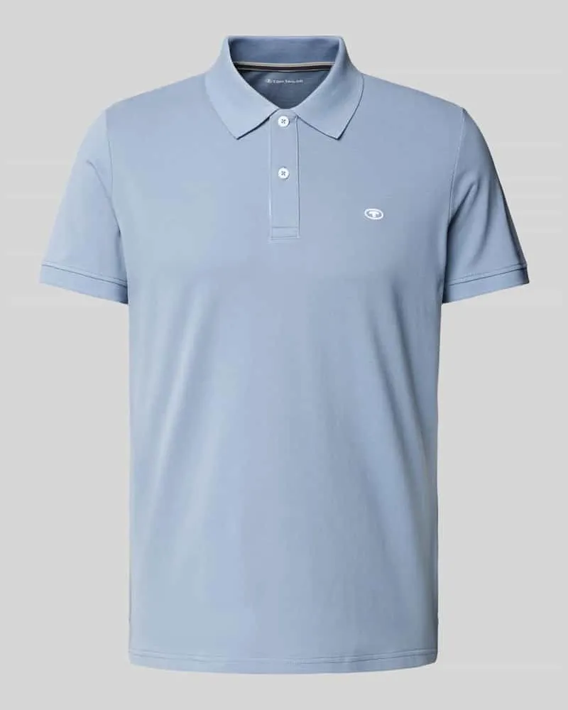 Tom Tailor Regular Fit Poloshirt aus Baumwoll-Piqué mit Logo-Stitching Rauchblau