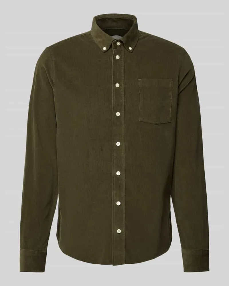 Casual Friday Regular Fit Cordhemd mit Button-Down-Kragen Modell 'ANTON 