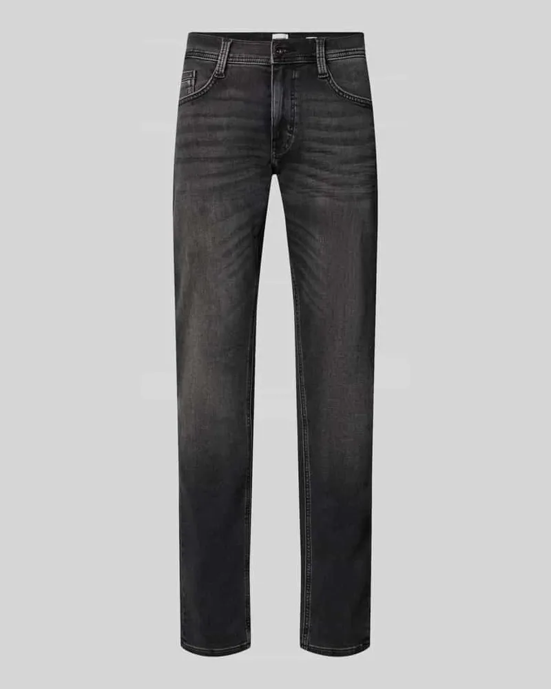 Mustang Slim Fit Jeans mit Eingrifftaschen Modell 'Oregon Dunkelgrau