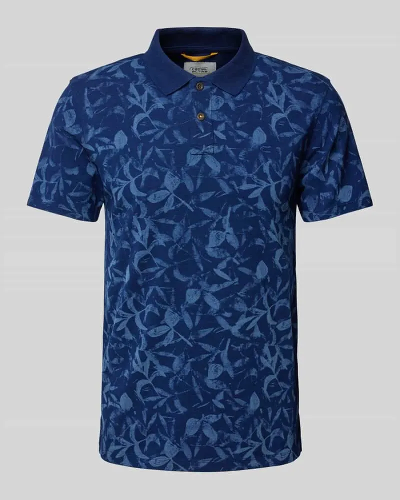 Camel Active Slim Fit Poloshirt mit floralem Muster 