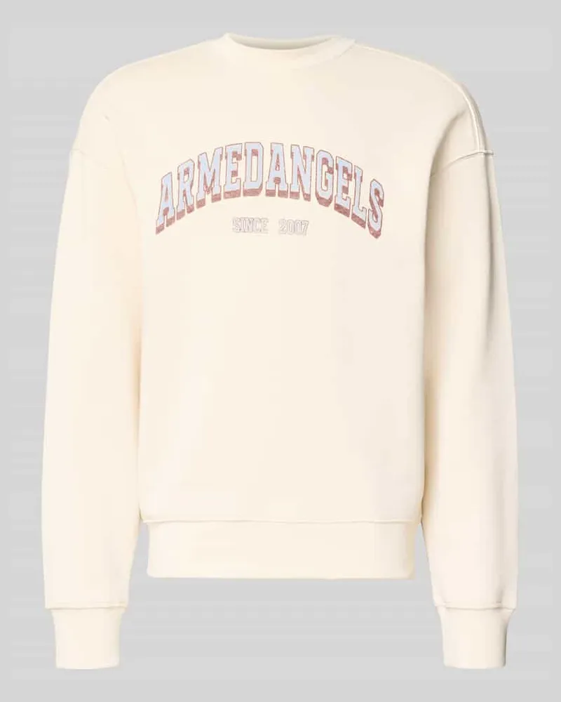 Armedangels Relaxed Fit Sweatshirt aus reiner Baumwolle Modell 'WORDMARK Offwhite