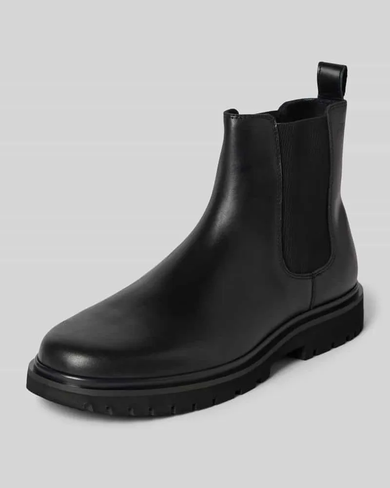 Calvin Klein Chelsea Boots aus Leder mit Label-Detail Black