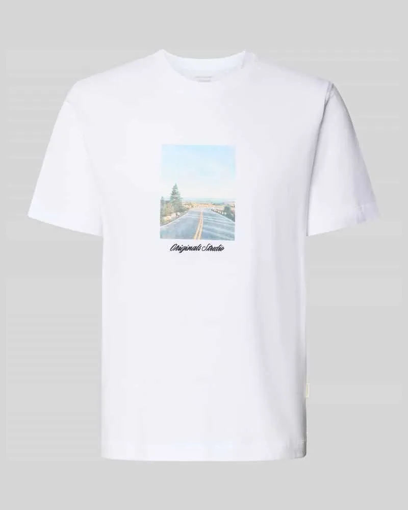 Jack & Jones T-Shirt mit Rundhalsausschnitt Modell 'JORNORREBRO Weiss